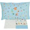 GABEL Trudi - Completo Lenzuola 100% cotone (x culla/lettino baby con sponde) - ALFABETO (Azzurro Chiaro)