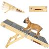 Pawaboo Rampa Pieghevole per Cani Gatti, Rampa in Legno da 81 x 30 x 6 cm Portatile Per Animali Domestici con 4 Altezze Regolabili con Tappetino Antiscivolo per Letto Basso, Scale, Divano, Legno
