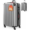 Monzana Valigia a Guscio Rigido XL Trolley Lucchetto 4 Ruote Bagaglio Manico Telescopico Alluminio