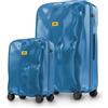 CRASH BAGGAGE Icon Set | 2 Trolley rigidi da Viaggio (S + L) Bagaglio a mano e Valigia di Design Italiano con Chiusura TSA Certificata e 4 Ruote girevoli 100% in Policarbonato Petrol Blue