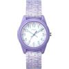 Timex Orologio da ragazza Timex Time Machines con cinturino sportivo in tessuto elastico viola/bianco TW7C12200
