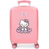 Hello Kitty Hearts & Dots, Valigia per bambini, rosa, realizzata in ABS, quattro ruote doppie a rotazione multidirezionale, chiusura a combinazione laterale, interno con due scomparti., Rosa, Valigia
