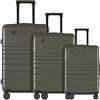 ETERNITIVE - Set di Valigie Rigide | 3 Valigie con Ruote in Policarbonato e ABS | Valigia da Viaggio con ruote a 360° | Bagaglio a Mano 32L, Medio 64L e Grande 98L | Trolley con Chiusura TSA | Oliva