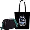 Eco Right Borsa unisex da donna in tela con tracolla regolabile in cotone, Black Leaves - Cosmic Dreamer, taglia unica, Utility