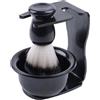 Aiweijia Set di pennelli da barba,Kit da barba 3 in 1 per uomo Spazzola per barba con supporto Porta rasoio e ciotola da barba per i regali della festa del papà