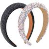 TOKSEO Cerchietto per capelli da donna, largo, con strass, nero e colorato, con brillantini, per donne, matrimonio, sposa