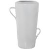 DRW Vaso da pavimento con manici in ceramica in bianco lucido 34x24x49 cm