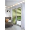 Khome K-home® Tenda a rullo doppia Klemmfix, Madrid, senza fori, verde, 40 x 150 cm (larghezza x altezza x profondità)
