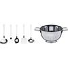 Alessi AJM19S5 L Set di Mestoli da Cucina di Design in Acciaio Inossidabile 18/10, 5 Pezzi & A di - AJM300 - Pots&Pans scolatoio in acciaio inossidabile 18/10 lucido.