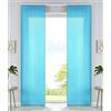 Gardinenbox Set di 2 tende a pannello in microfibra, 245 x 60 cm (altezza x larghezza), turchese, tessuto oscurante, con guide di scorrimento e aste di contrappeso, 85600N2