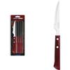 Tramontina Set di Coltelli per Carne/BBQ Lame in Acciaio Inox e Manici in Legno Polywood Rosso 6 Pezzi