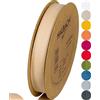 Halbach Seidenbänder Nastro di cotone, 20 mm x 20 m, 100% cotone, per fai da te, al metro, per decorazioni, fai da te, per lavori di cucito, colore: sabbia