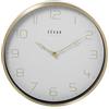 DRW Orologio da parete in alluminio e lancette con cornice dorata 30 x 4 x 30 cm