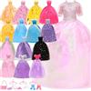 Miunana 5 Abiti Vestiti Stile Principessa + 10 Accessori (3 PCS Scarpe + Collana + 2 Borse + 3 Grucci) Per 28-30 CM / 11.5 Pollici Bambola