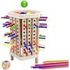 Chiluxendo Giochi Montessori 4 Anni, Giochi da Tavolo Bambini, Gioco da Tavolo Torre di Legno con Bastoncini Colorato e Dadi, Gioco di Società, Giocattolo Educativo, per Famiglie e Sviluppo Cognitivo