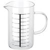 COM-FOUR® misurino in vetro resistente alla temperatura - contenitore dosatore con manico - caraffa in vetro da 1000 ml con bilancia - aiutante in cucina (01 pezzo - misurino 1L)