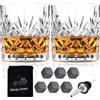 SuproBarware Set di 2 bicchieri da whisky vintage da 300 ml, bicchieri in vetro di cristallo senza piombo, per scotch, bourbon, brandy, rum, cocktail, bicchieri da bar, casa, bar, feste, regalo per uomini