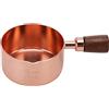 Tomotato Mini Casseruola, Scaldaburro in Acciaio Inossidabile Oro Rosa con Beccuccio e Manico in Legno per Utensili da Cucina Domestici(80 ml)