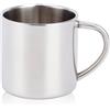 Cyrank Termica in Acciaio Inox, Tazze in Acciaio Inox, 300 ml Tazza da Campeggio per Esterni, Tazza da Caffè da Campeggio, Tazza da Viaggio a Prova di Rottura Argento