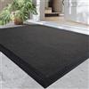 DEXI Zerbino Ingresso Esterno 50 x 80 cm, Tappeto per Porta Interno, Zerbini Antiscivolo Lavabile, Fondo in Gomma Impermeabile, Assorbente Tappeti per Corridoio, Balcone, Giardini, Grigio