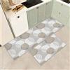 JEFFEL Set di 2 tappetini da cucina antiscivolo, lavabili, anti-affaticamento, per cucina, decorazione per la casa, ufficio, scrivania in piedi (K, 43x75+43x150cm)