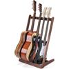 Musbeat - Supporto per chitarra multipla in legno duro (3 chitarre acustiche, 5 elettriche o basse), 5 supporti per chitarra da uomo, pieghevole, da pavimento, per studio e casa