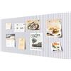 Rokeblau Bacheca decorativa in feltro, 120 x 80 cm, spessore 0,9 cm, pieghevole, con nastro autoadesivo, bacheca visiva per scuola, casa, cucina, ufficio, pareti, grigio argento