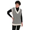 TRENDYOL Gilet Oversize a Righe con Scollo a V Maglione, Beige Chiaro, 46-48 Donna