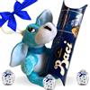 NARAMAKI Portachiavi Napoli Regalo Compleanno - Tubino Baci Perugina 37,5gr + Mini Peluche Asino Tremolino 12 cm - Regalo San Valentino e Festa della Donna 2025