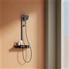 EMKE Colonna doccia Termostatica, Regolazione del flusso d'acqua, Doccia a mano 3 funzioni, Design modulabile per tutti gli spazi, 355x150x1150 mm, Antracite Opaco, Installazione Flessibile