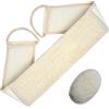 Coyanyu Scrubber per la Schiena in Luffa, 2 Pezzi Cintura Lavaschiena per Doccia e Spugna da Bagno per il Corpo Pad, Naturali Organico Esfoliante Spugna Scrub per Uomo Donna Massaggi Cura del Corpo