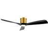 OFANTOP 132CM ventilatori da soffitto con luci a led telecomando montaggio ad incasso per camera da letto patio soggiorno cucina, motore DC, reversibile, oro nero