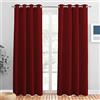PONY DANCE - Tende termiche oscuranti per camera da letto, set da 2 pezzi, altezza 220 cm x larghezza 140 cm, con occhielli, colore: rosso, opache