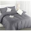 Utopia Bedding Copripiumino Matrimoniale - Microfibra Copripiumino 260x220cm + Federe 50x75cm - Grigio