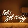 Horseneon Let's Get Cozy Insegna luminosa al neon Bianco caldo Lettera Luci al neon Insegna al neon per la decorazione della parete Luci al neon dimmerabili USB per camera da letto Bar Cafe Club