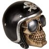 MIK Funshopping - Salvadanaio a forma di teschio (teschio con casco da moto nero)