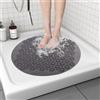 7VSTOHS Tappetini Antiscivolo per Doccia, Rotondo Tappetini in PVC per Vasca Tappetino per Doccia da Bagno Tappetini per il Bagno con Fori di Scarico e Ventose Lavabile in Lavatrice 55x55cm