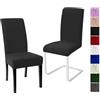Eozakavod Coprisedie con Schienale 2PCS, Universale Fodere Coprisedie Moderno Coperture per Sedie Coprisedia Elasticizzato Lavabile Estraibile Copertura della Sedia Coprisedia per Hotel (Grigio Scuro, 2PCS)-C