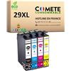 COMETE CONSOMMABLE COMETE - 29XL - 4 Cartucce d'Inchiostri Compatibili con Epson 29 29XL T2995 - per Epson XP235 XP245 XP247 XP332 XP335 XP342 X345 XP432 XP435 XP442 X445 (1 Nero 1 Ciano 1 Magenta 1 Giallo)