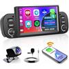Hikity Wireless Carplay Autoradio per Fiat Panda 2013-2020 6.2Pollici Android 13 Radio Stereo Auto con Navigatore GPS Android Auto WIFI HI-FI Bluetooth FM RDS MIC Telecamera Posteriore