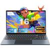 Ekonavi PC Portatile da 16 pollici, Notebook Core i5-8210Y processore 16 GB RAM 512 GB SSD, Laptop con FHD 1920 * 1080, RJ45, tipo C, USB 3.0, Wi-Fi dual band, Bluetooth 5.0, tastiera digitale retroilluminata