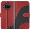 BoxTii Cover per Xiaomi Mi 10T Lite 5G, Custodia in PU Pelle Portafoglio per Xiaomi Mi 10T Lite 5G, Magnetica Cover a Libro con Slot per Schede, Rosso