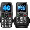 artfone C1+4G VoLTE Cellulare per anziani senza contratto, torcia elettrica,con tasti grandi, telefono cellulare con pulsante di emergenza SOS, batteria da 1800 mAh,cellulare per anziani,nero