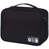 Fleymu Borse Organizer Per Cavi Impermeabile Nero Borsa Di Archiviazione Digitale Multifunzionale Custodia Per Cavo Dell'Organizzatore Di Trasporto Puoi Mettere Alcuni Piccoli Oggetti Mentre Viaggi