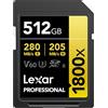Lexar SDXC Professional 512GB BL 1800x UHS-II V60 gold (LSD1800512G-BNNNG)