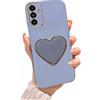 Rnrieyta Miagon 3D Cuore Cavalletto Custodia per Samsung Galaxy A34 5G,Elettrolitico Cover Morbida Sottile Silicone Protettiva Case con Stand Supporto