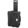 TOMcase Custodia con carrello, 53x40x24 cm, grande trolley impermeabile per esterni con inserto in spugna a cubo, borsa rigida, valigia fotografica, cassa per fotocamera (Nero)