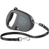 Ferplast Flippy One Guinzaglio per Cani Allungabile - Pratico Porta Sacchetti - Unico Pulsante Blocco & Rilascio - Design Italiano Ergonomico - Cordino - Max 12 kg - 4,5m, Nero