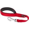 Ferplast Daytona GM Guinzaglio per Cani Extraresistente - Morbida Impugnatura Imbottita - Pratico Porta Sacchetti Igienici - Antiabrasione - Design Italiano - 45 x 2,5 cm, Rosso