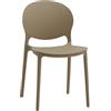 KONTE.DESIGN Set di 4 sedie SANTA CRUZ in polipropilene beige, impilabili